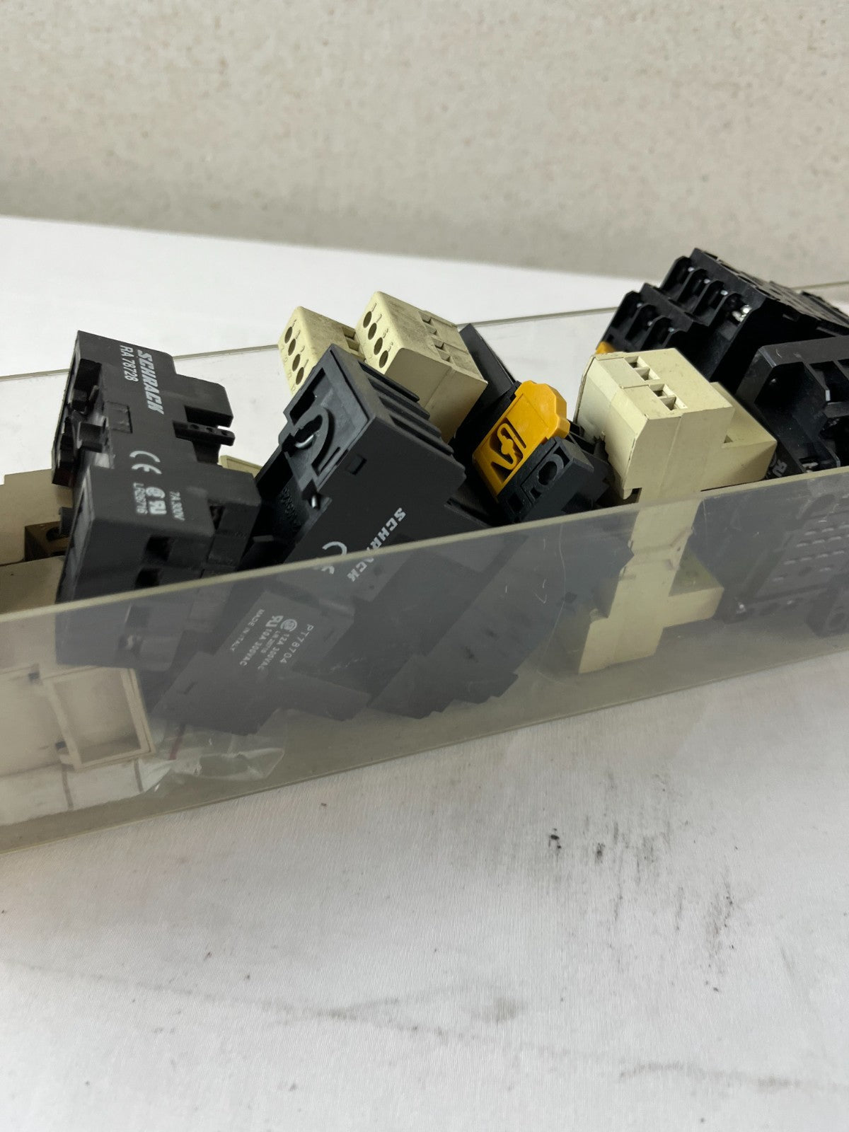 Schrack PT78704 RA78728 Relay Socket Lot DIN Rail Bases Mixed Used Spare Units