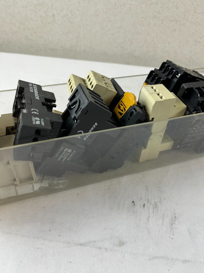 Schrack PT78704 RA78728 Relay Socket Lot DIN Rail Bases Mixed Used Spare Units