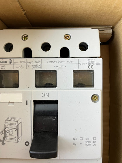 Moeller P7-125 Main Switch 3-Pole 125A 690V AC Disconnect Switch Breaker NEW