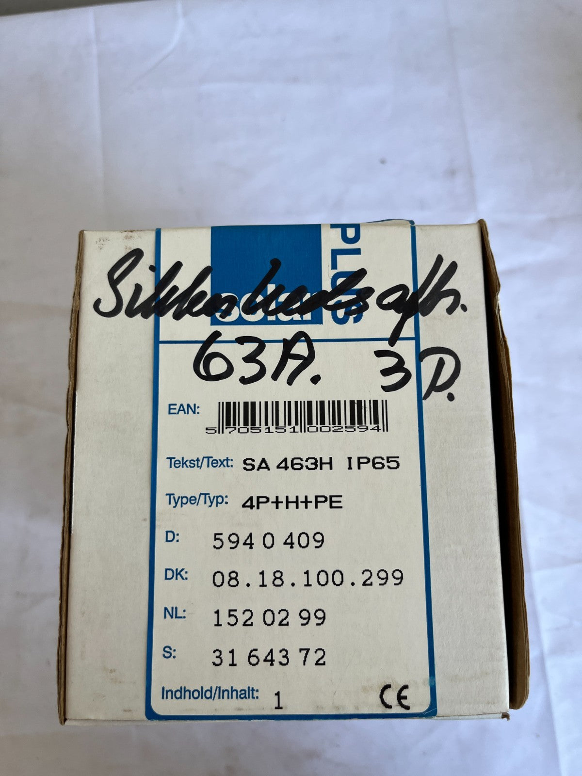 Solar Plus SA 463H IP65 63A 4P+H+PE Switch Disconnector New Spare Unit