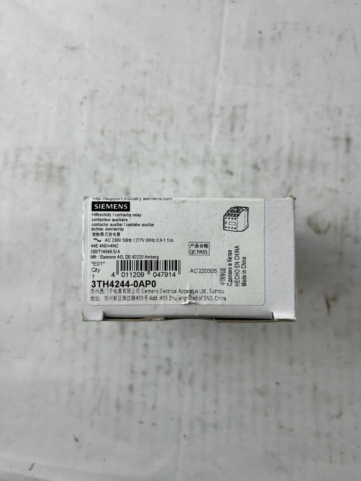 Siemens 3TH4244-0AP0 Contactor Relay 230V 4NO 4NC Auxiliary New Unit