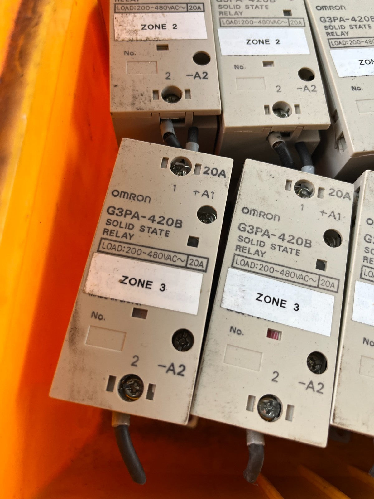 Lot of 15 Omron G3PA-420B G3PA-220B-VD Solid State Relays SSR 20A DIN Rail Used