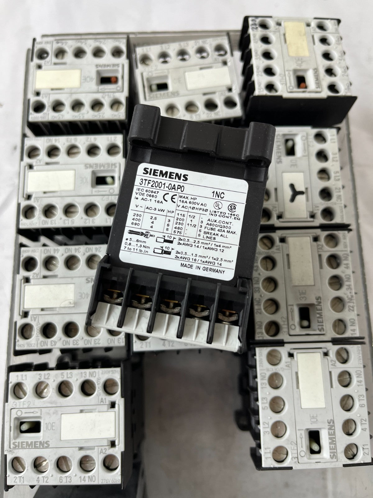 Siemens SIRIUS Contactor Relay Lot 13pcs 3TF2001 3TH2040 3TH Series Mixed Used