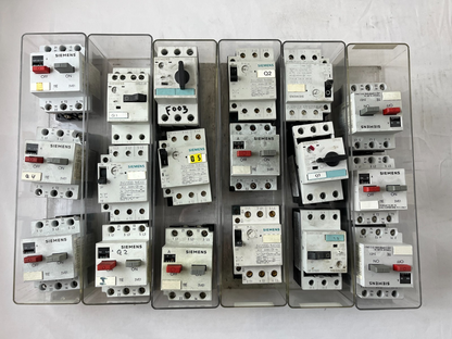 Siemens Motor Starter Lot 18pcs 3VE1 3RV 3VU MPCB Used Working Spare Units