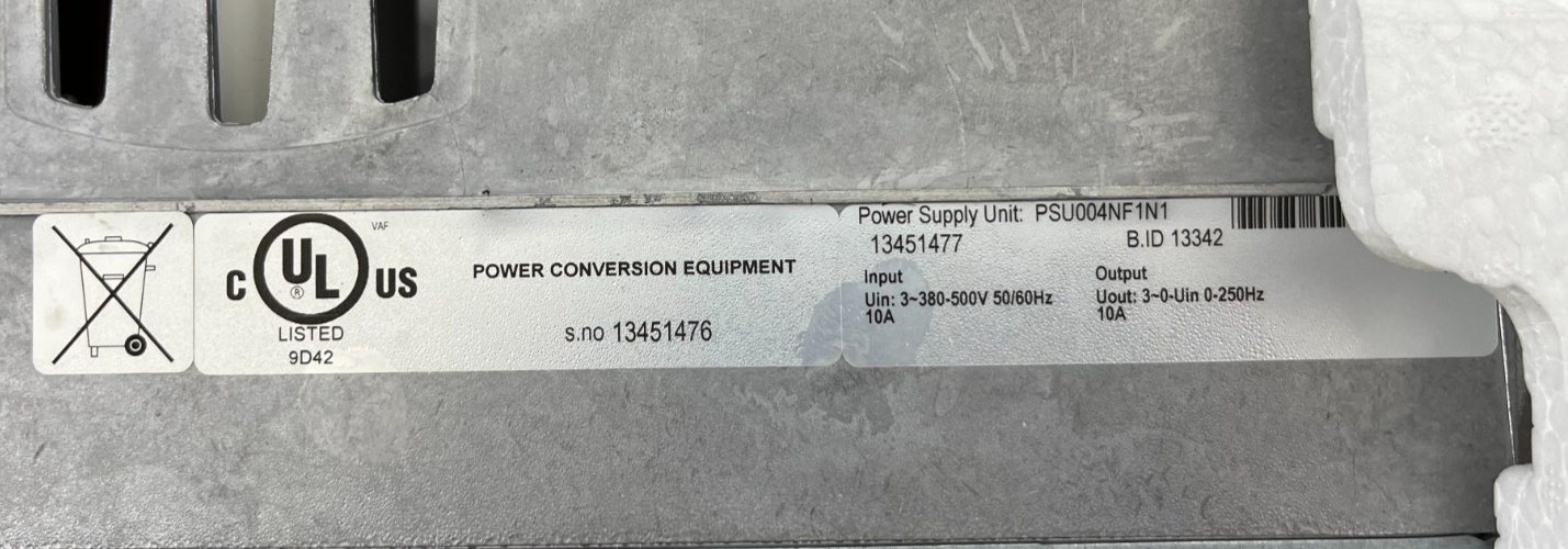 Variator TM Power Supply Unit PSU004NF1N1 3-Phase 380–500V 10A New Spare Part