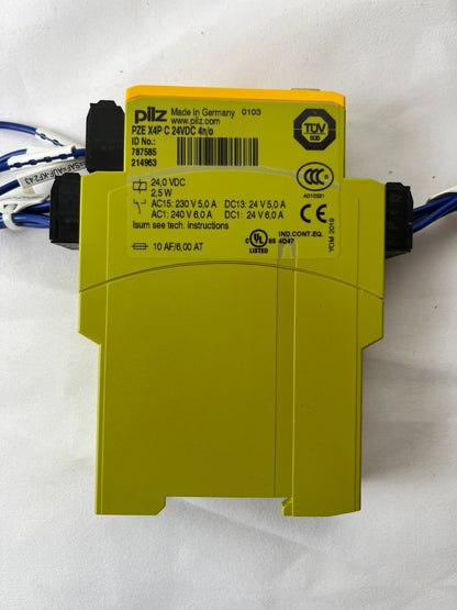 Pilz 787585 PZE X4P Safety Relay Contact Expander 24VDC 4n/o Used Working Spare