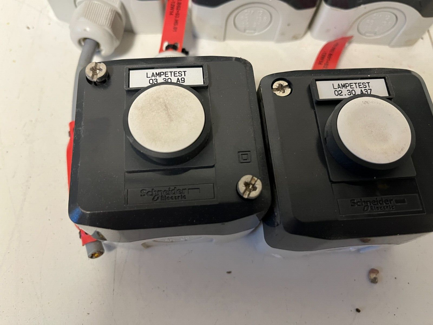 5x Schneider Electric Push Button Switches & Cable Glands - Used, Good Condition