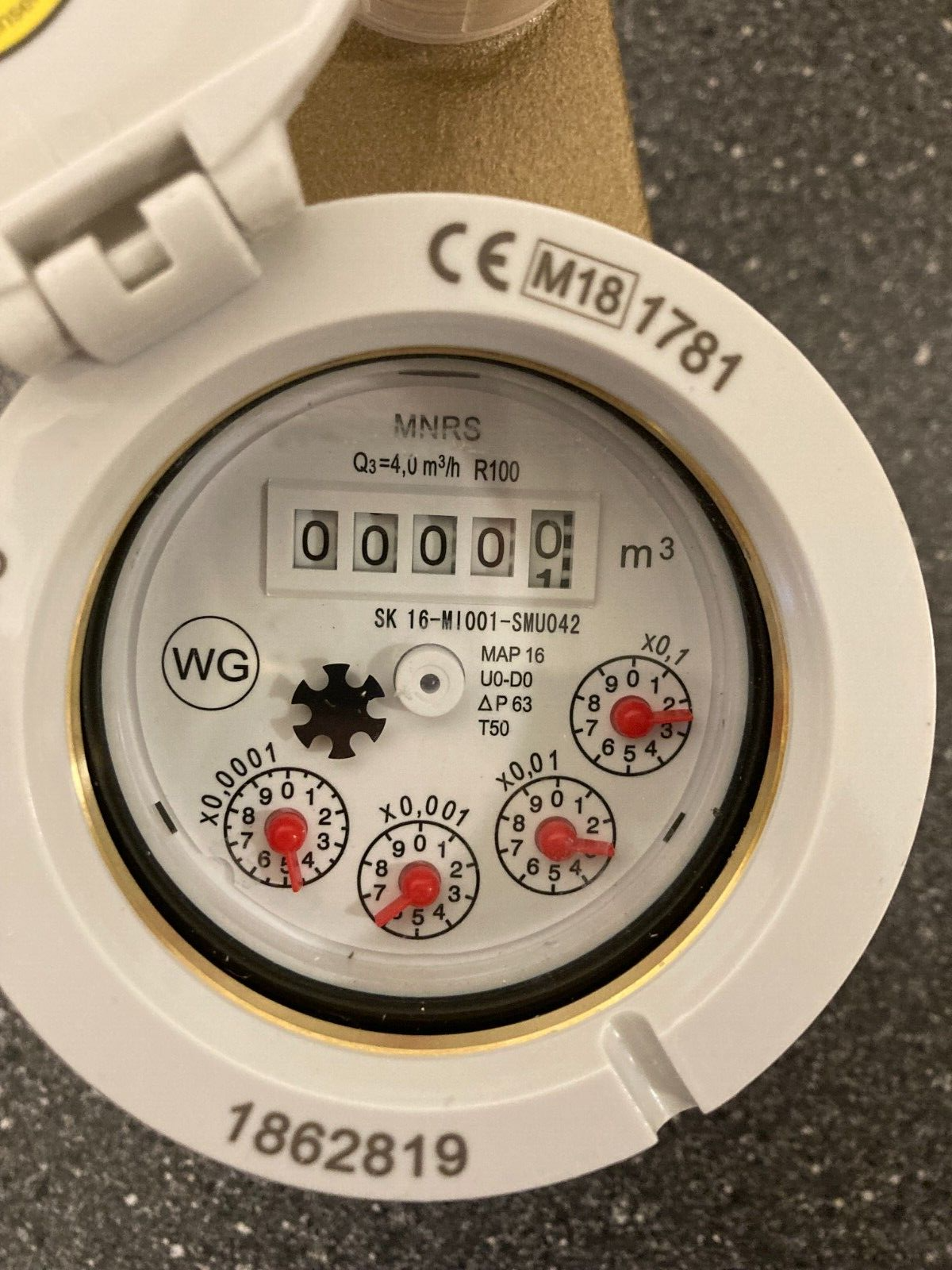 Wasser-Geräte GmbH Multi-Jet Cold Water Meter MNRS Q3 4 m³/h T50°C DN20 3/4"