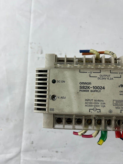 Omron S82K-10024 Power Supply 24V DC 4.2A 100–120/200–240V AC DIN Rail Used