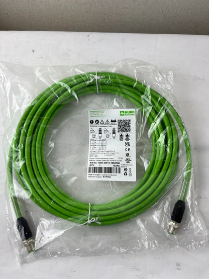 Murr 7000-44511-7960750 M12 Ethernet Cable 7.5m Shielded Dragchain UL CSA NEW