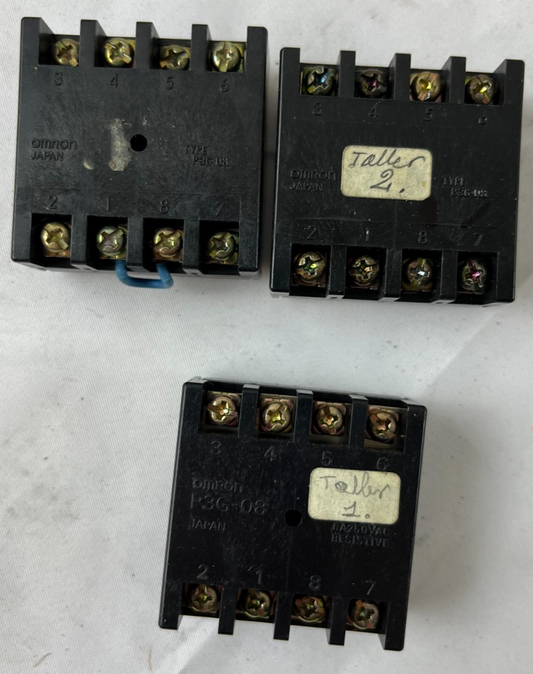 Omron P3G-08 Relay Socket 8-Pin Panel Mount Screw Terminal Lot 3pcs Spare Units