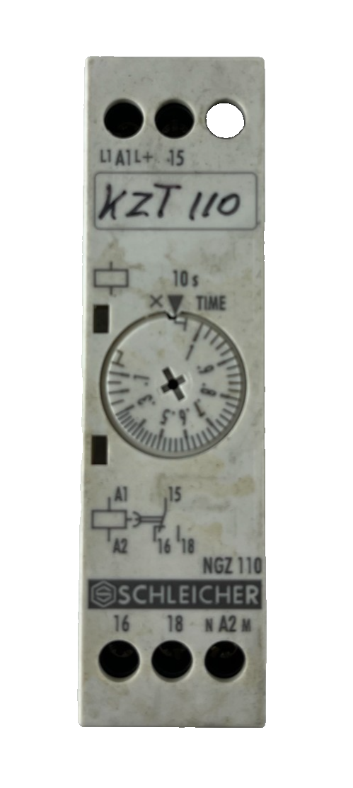 Schleicher NGZ 110 Time Relay 0.5–10s 230–240V AC Off‑Delay DIN Rail Used