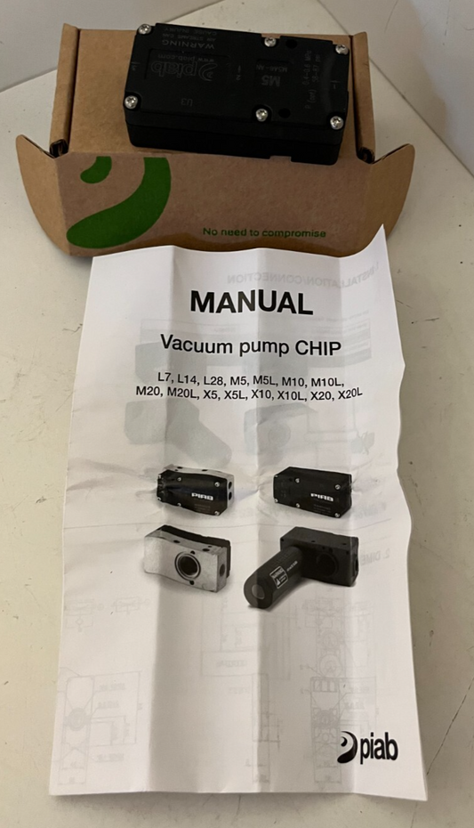 Piab Vacuum Pump CHIP Mini M5 M5A6-AN 96-85°C New in Box - Never Used