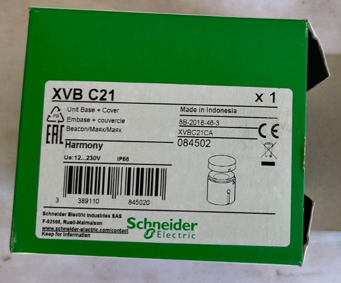 Schneider Electric XVB C21 Harmony Unit Base Cover 12-230V IP66 New Spare Unit