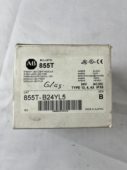 Allen Bradley 855T-B24YL5 Amber Steady LED Stack Light Module 24 V AC/DC 70 mm