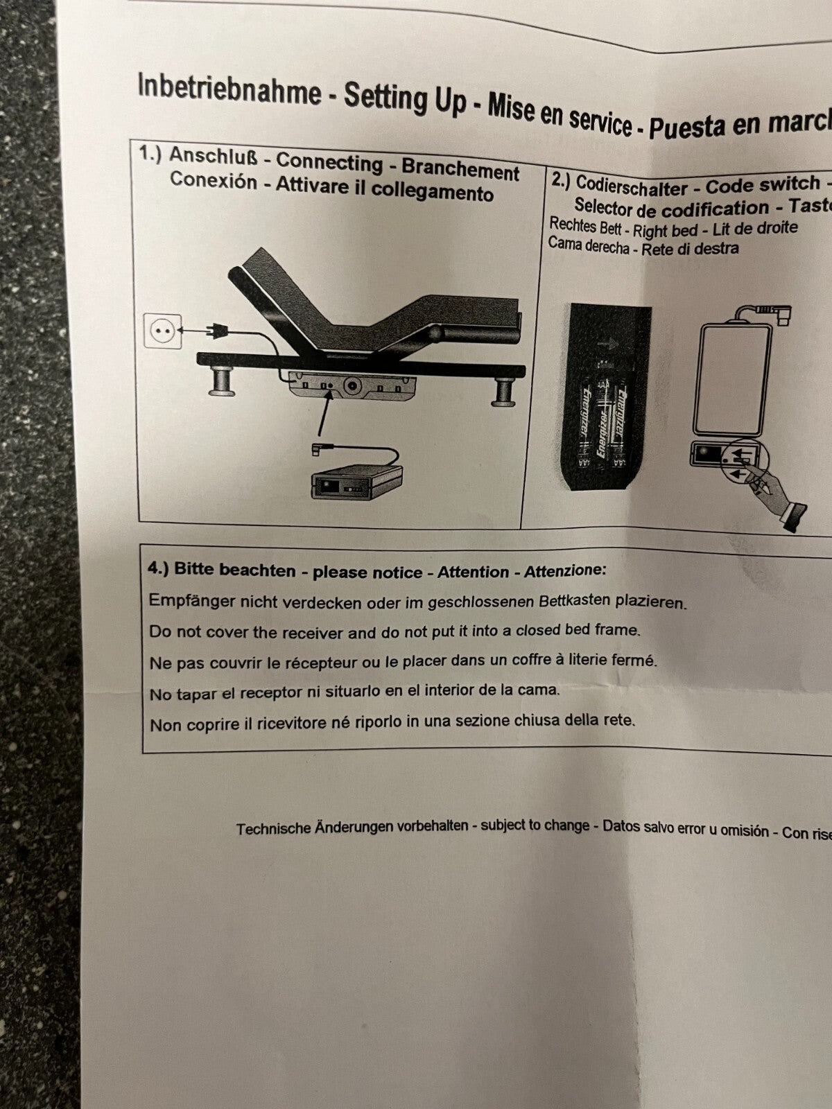 VIBRADORM Infrared Remote Control System IRE-VIF/CDs2 for Adjustable Beds - New