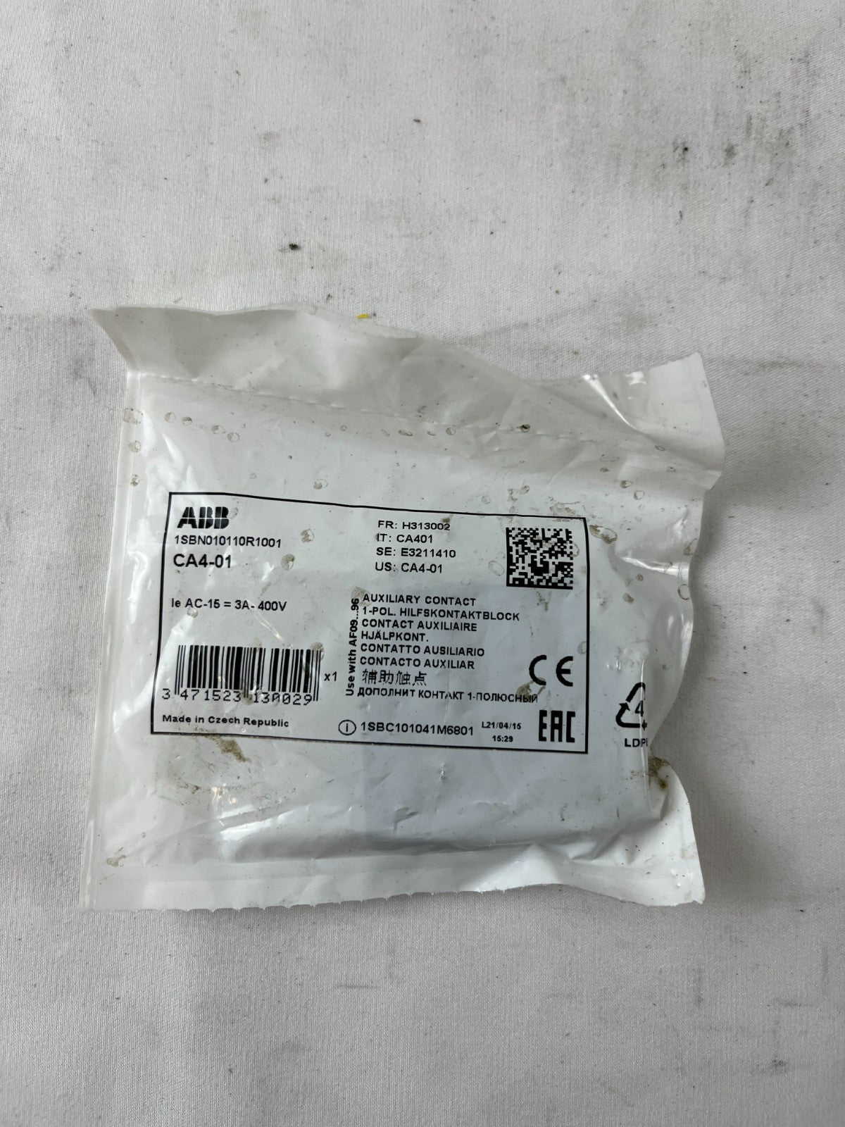 ABB CA4-01 Auxiliary Contact Block 1SBN010110R1001 1NO New Sealed Unit