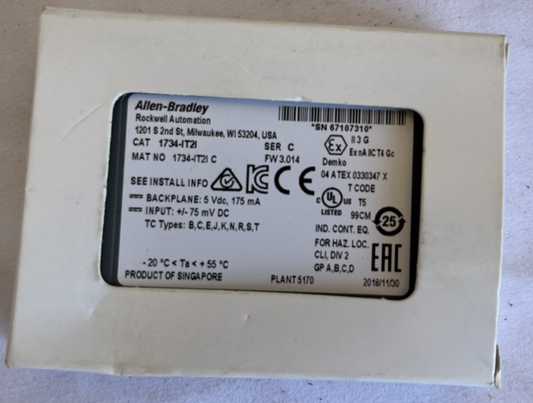 Allen-Bradley 1734-IT2I Ser C POINT I/O Thermocouple Input Module New Spare