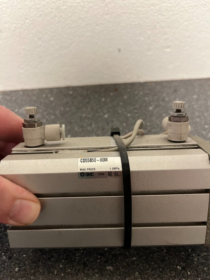 SMC Pneumatic Cylinder CD55B50-80M, Double Acting, 80mm Stroke, Tested & Working