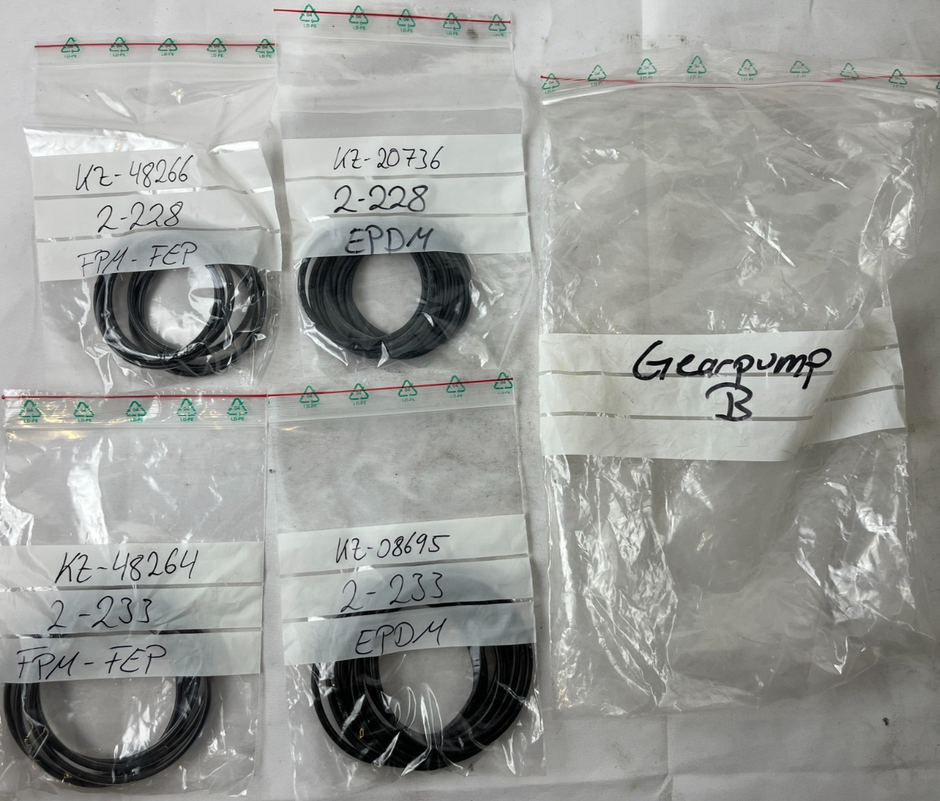Industrial Pump Gasket Seal Lot EPDM FPM-FEP O-Rings Mixed Sizes New 4pcs