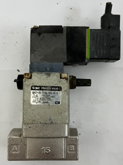 SMC VNB211A5-15A-5DZ-B-0 Process Valve 2-Port 1/2" NPT Solenoid 0.05-0.98MPa