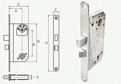 Assa Abloy Modular 1498 L: 22.5cm Steel for oval cylinder screw diameter Ø 4mm