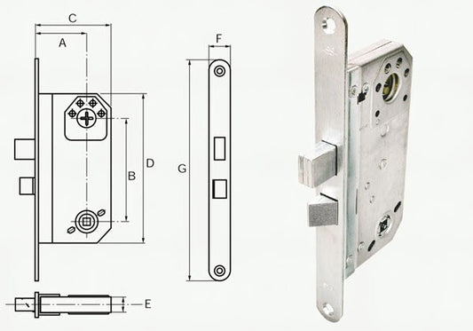 Assa Abloy Modular 1498 L: 22.5cm Steel for oval cylinder screw diameter Ø 4mm