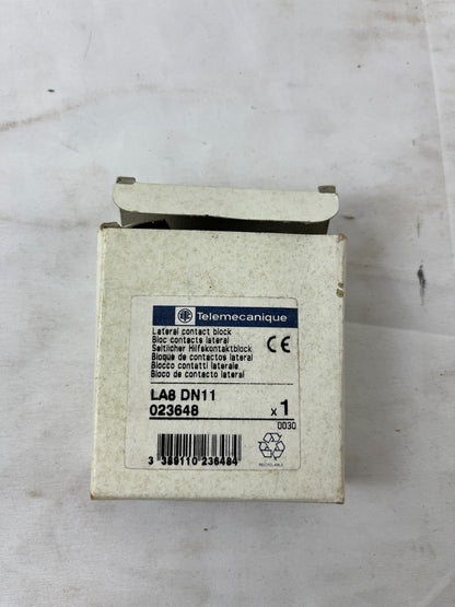 Telemecanique LA8 DN11 Auxiliary Contact Block 023648 Contactor Accessory New