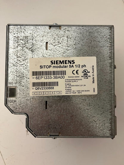 Siemens SITOP Modular 5A 1/2ph 24VDC Power Supply 6EP1333-3BA00