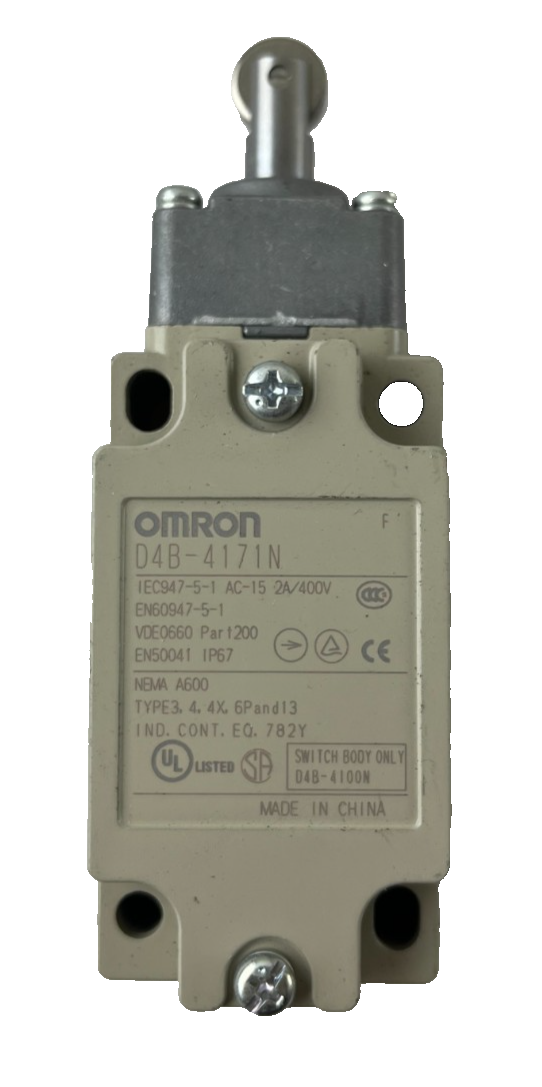 Omron D4B-4171N Limit Switch Roller Plunger 1NO/1NC 10A IP67 Used Spare Unit