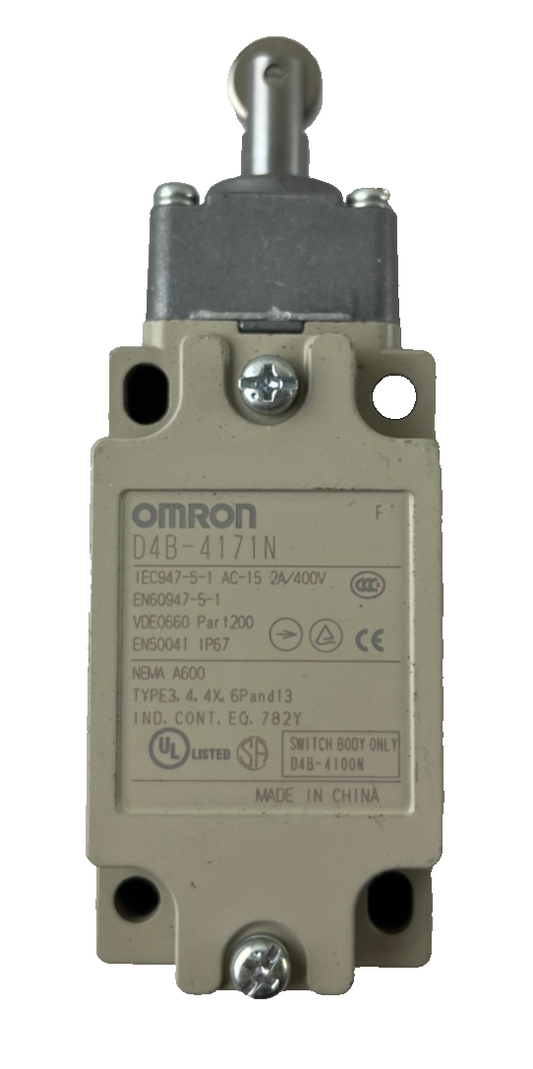 Omron D4B-4171N Limit Switch Roller Plunger 1NO/1NC 10A IP67 Used Spare Unit