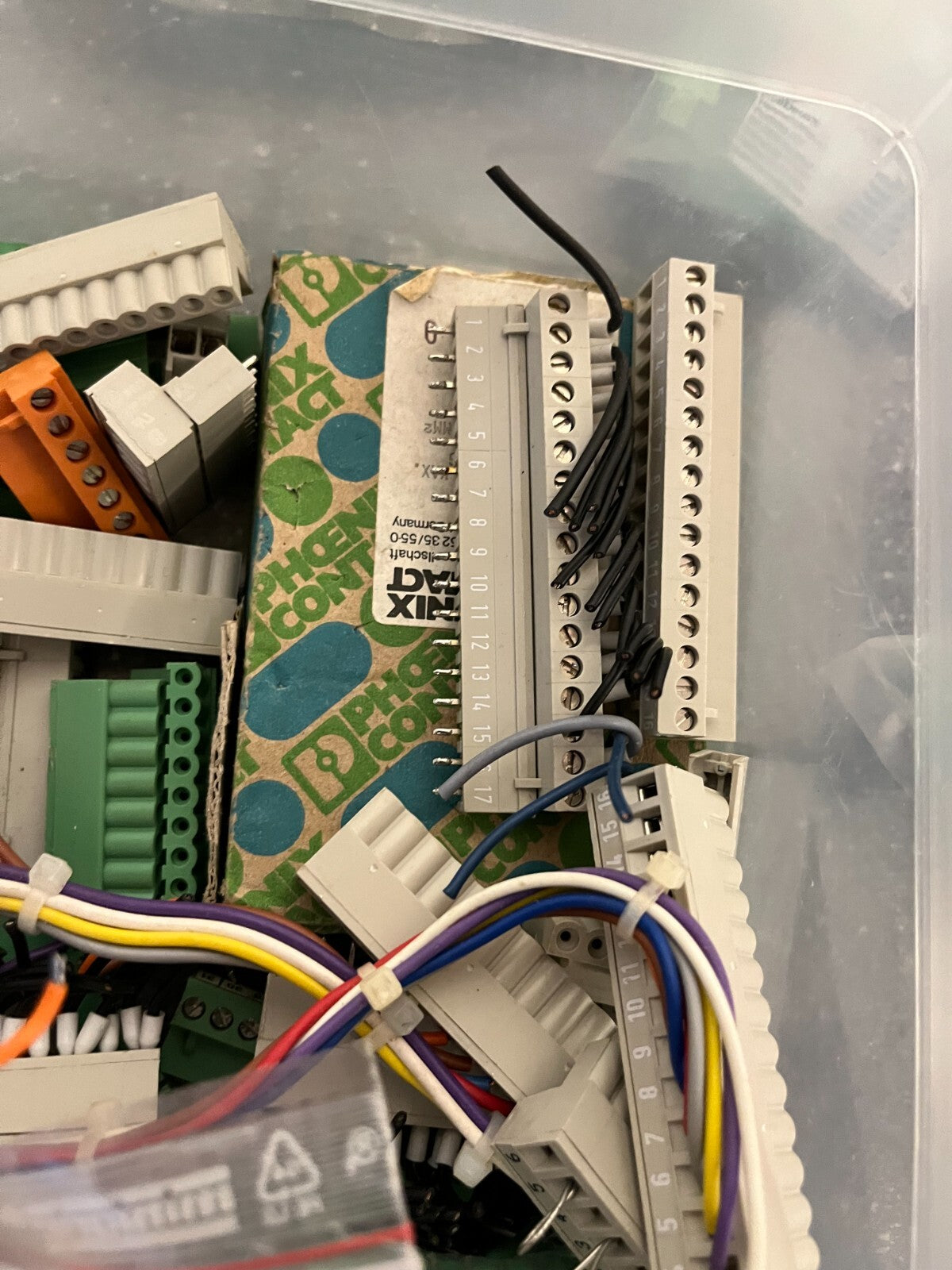 Lot of Phoenix Contact & Assorted Terminal Block Connectors - Mixed Green/Gray
