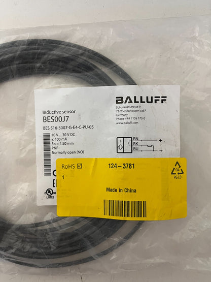 Balluff BES00J7 Inductive Sensor BES 516-3007-G-E4-C-PU-05 PNP NO 1.5mm New