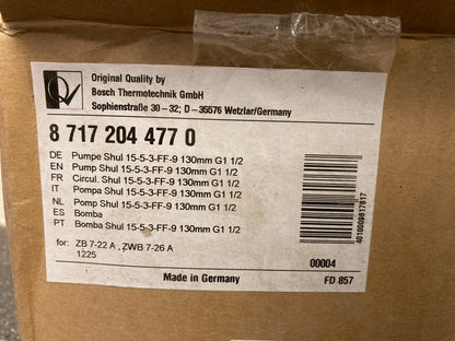 Bosch Pump Wilo PN:87172042640 0.27 - 0.18 A G1 230v 50hz IP44 TF95
