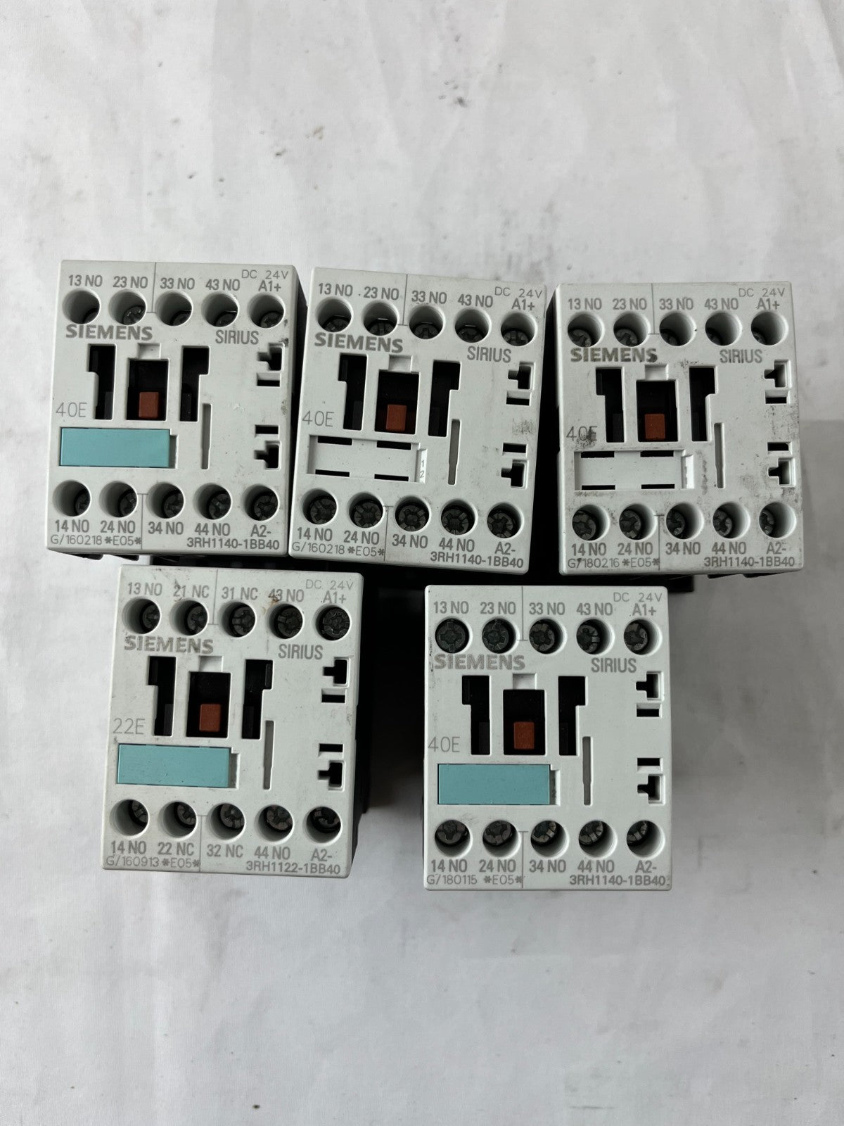Siemens 3RH1140-1BB40 Contactor Relay 24V DC 4NO Sirius Lot 5pcs Used Spares