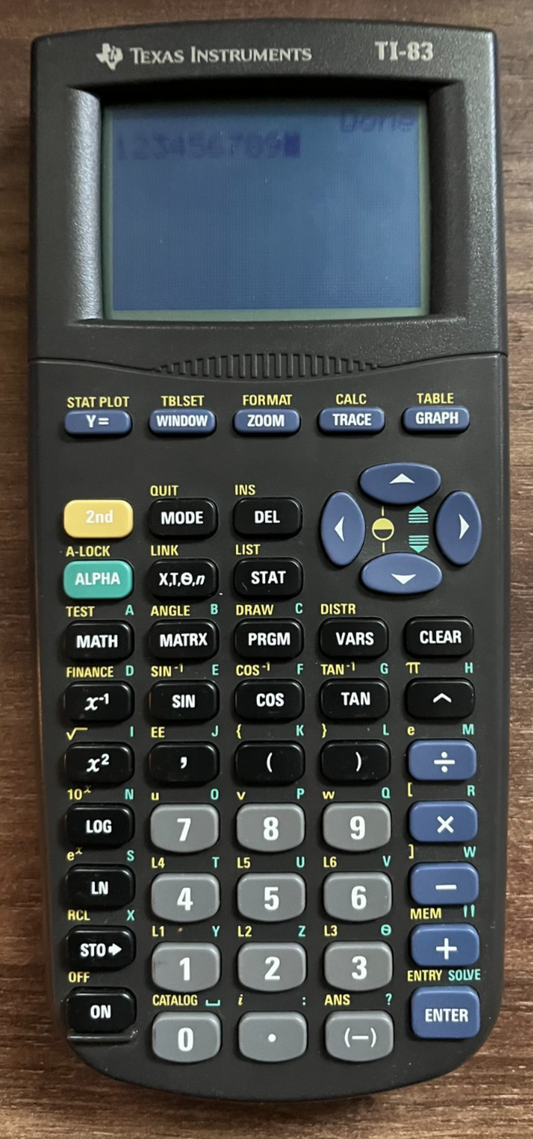 Texas Instruments TI-83 Graphing Calculator Tested Working, w/Cover No Batteries