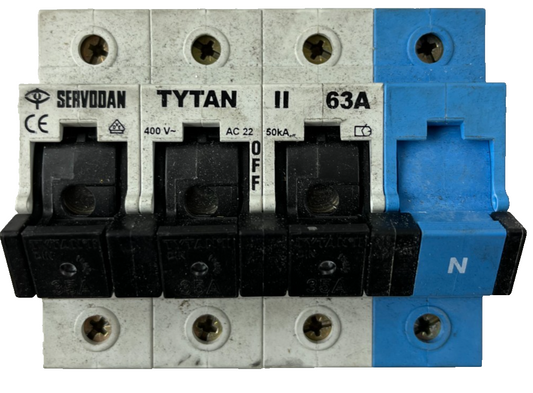 Servodan TYTAN II 63A 4-Pole Fuse Switch Disconnector 400V Used Spare Unit