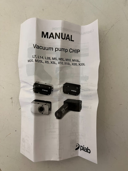 Piab Vacuum Pump CHIP Mini M5 M5A6-AN 96-85°C New in Box - Never Used