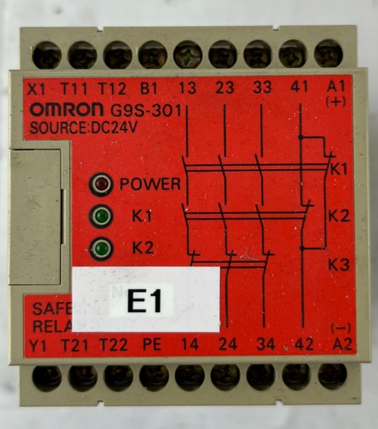 Omron G9S-301 DC24 Safety Relay Unit 3PST-NO 24V DC USED Spare Part
