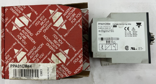 Carlo Gavazzi PPA01CM44 3-Phase Monitoring Relay SPDT 208-415VAC New in Box