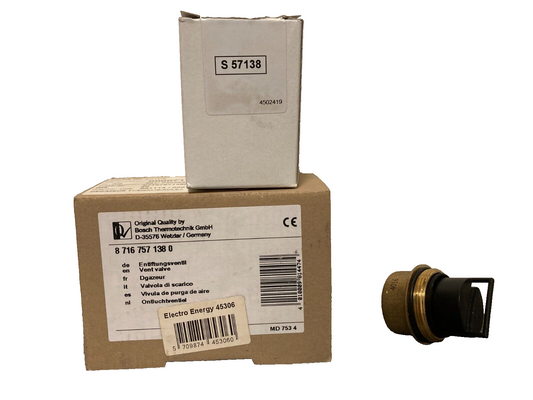 Bosch Thermotechnik Vent Valve PN: 87167571380 Made in Germany