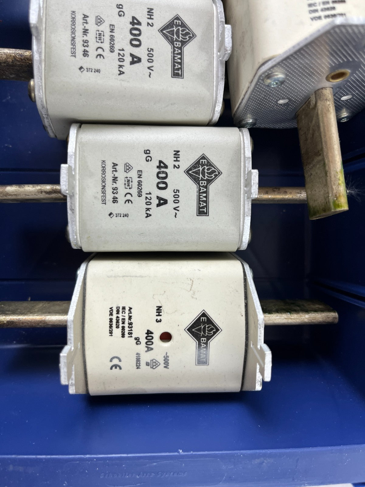 Damat NH2 NH3 400A 500V GG Fuses Lot Of 6 Used Spare Units Bundle
