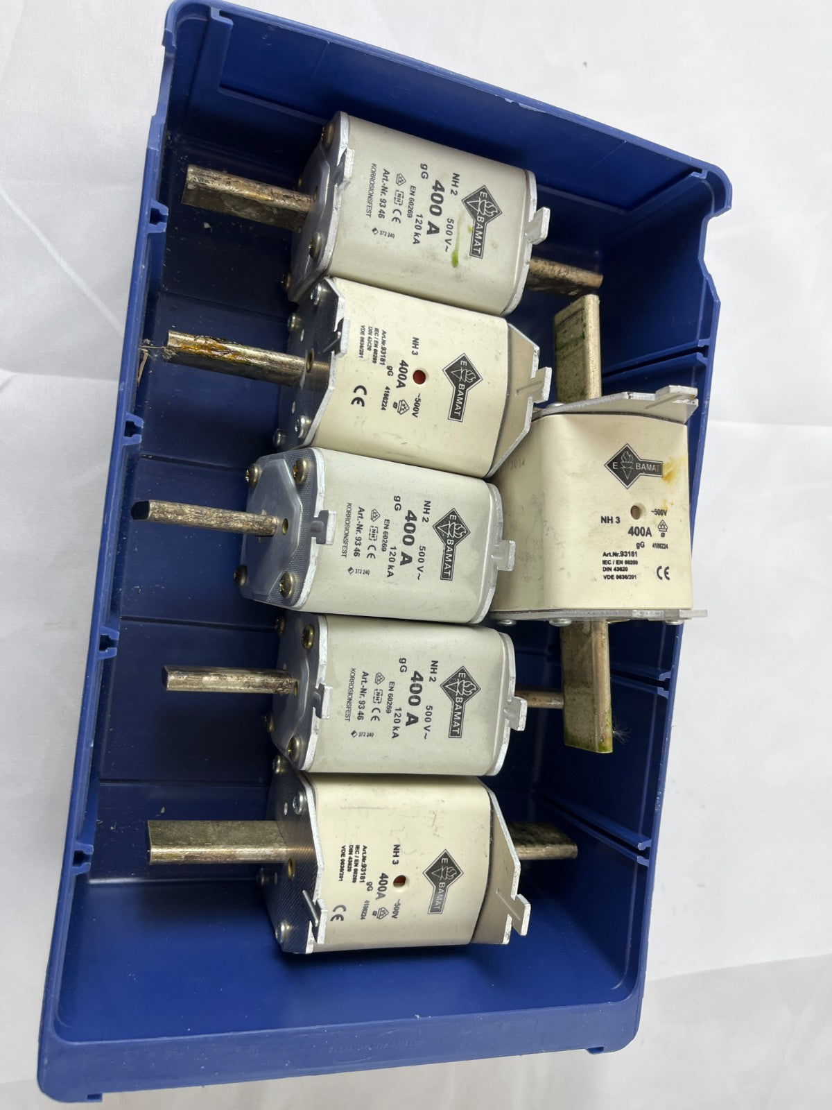 Damat NH2 NH3 400A 500V GG Fuses Lot Of 6 Used Spare Units Bundle