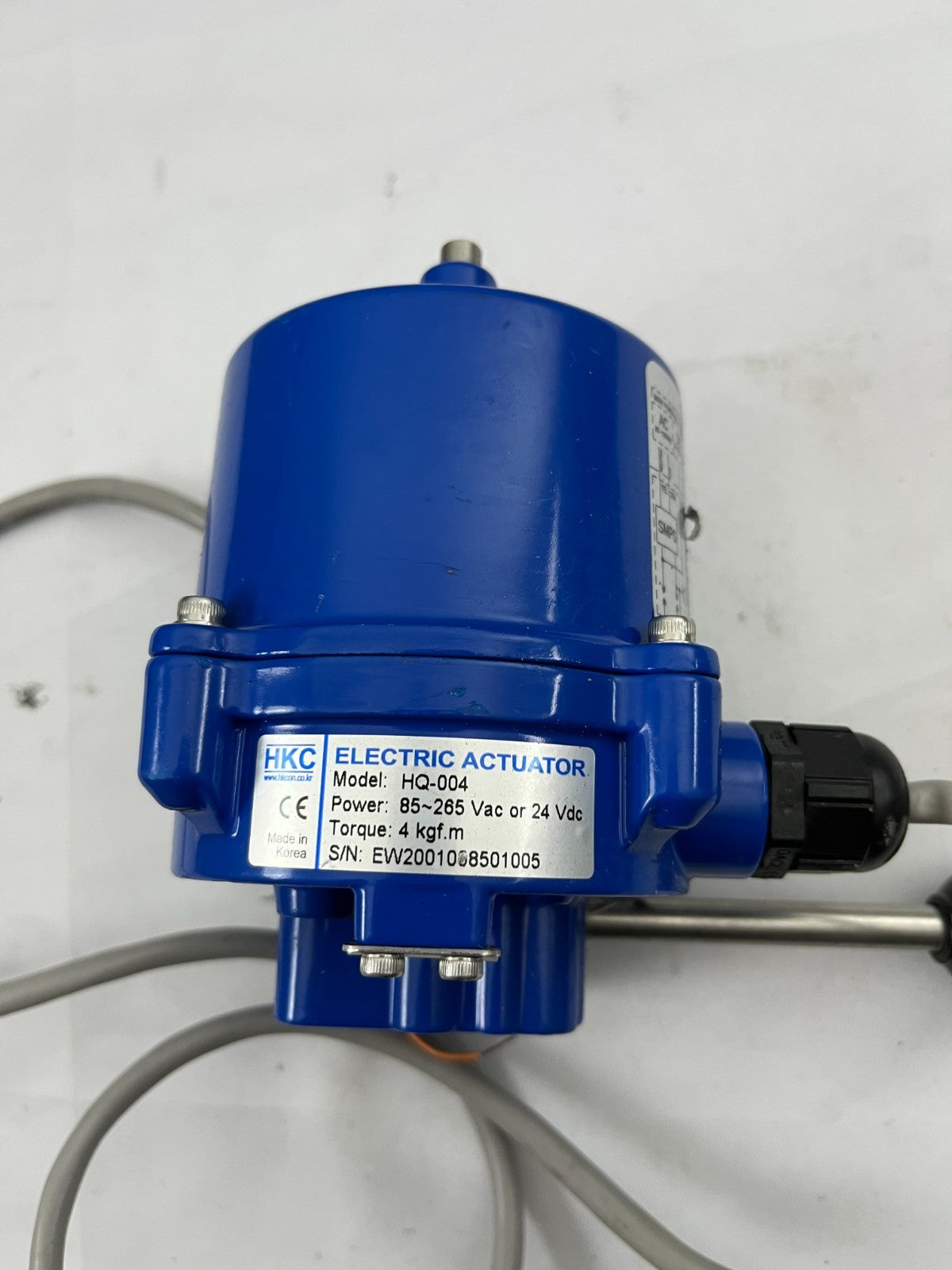 HKC HQ-004 Electric Actuator, 85-265V AC/24V DC, 4kgf·m Torque, IP67, Korea, New