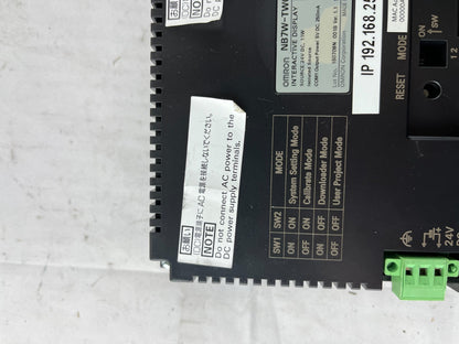 Omron NB7W-TW01B Interactive Display 7" HMI Touch Screen 24V DC Ethernet Used