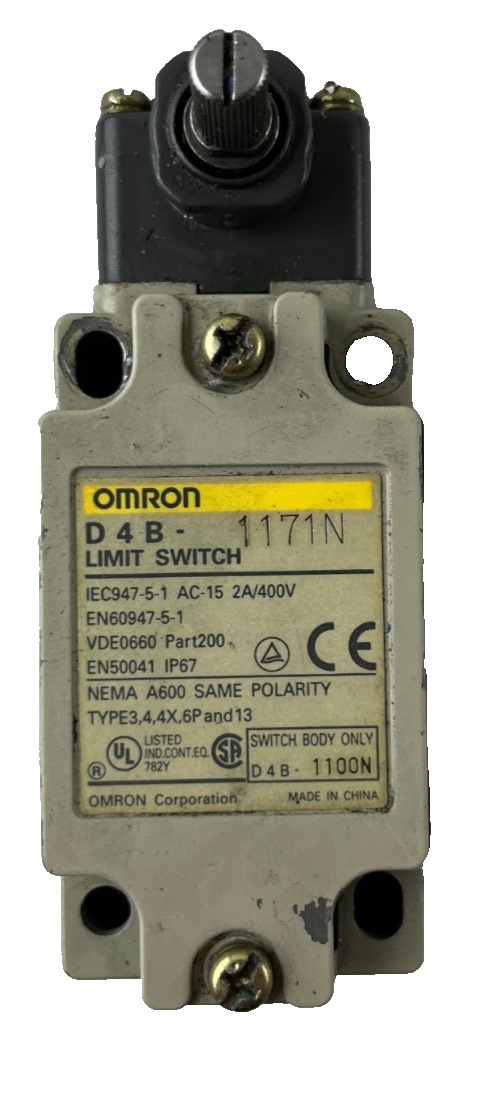 Omron D4B-1171N Limit Switch IP67 2A 400V Industrial Position Switch Used Spare