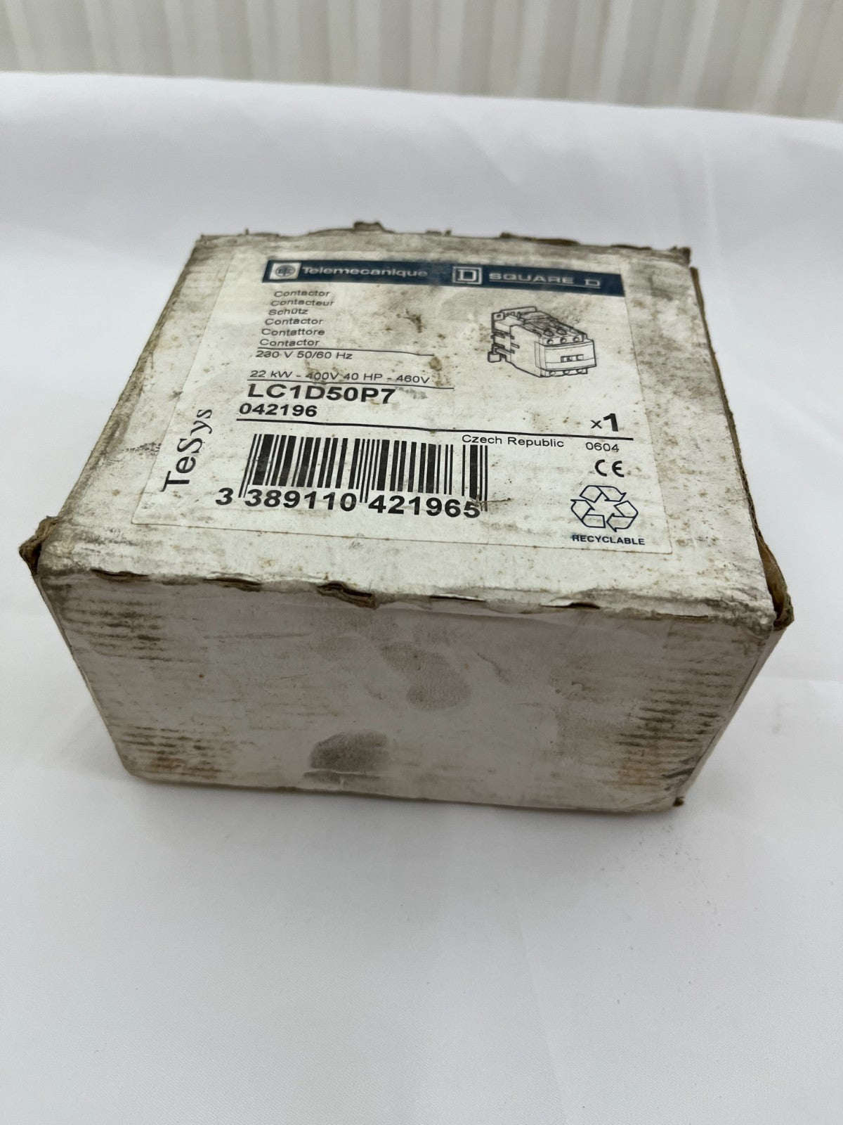 Telemecanique LC1D50P7 Contactor Square D 50A 3-Pole 230V AC New Open Box