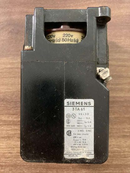 Vintage Siemens 3TA61 Industrial Electrical Contactor Relay - Made in Germany