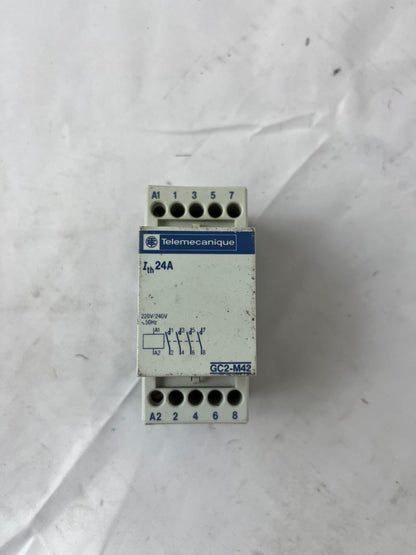 Telemecanique GC2-M42 Contactor 24A 230V Coil 4P DIN Rail Used Spare Unit