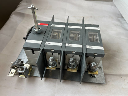 ABB 3‑Pole Load Break / Switch‑Disconnector Assembly ~200 A, Base‑Mounted, Used